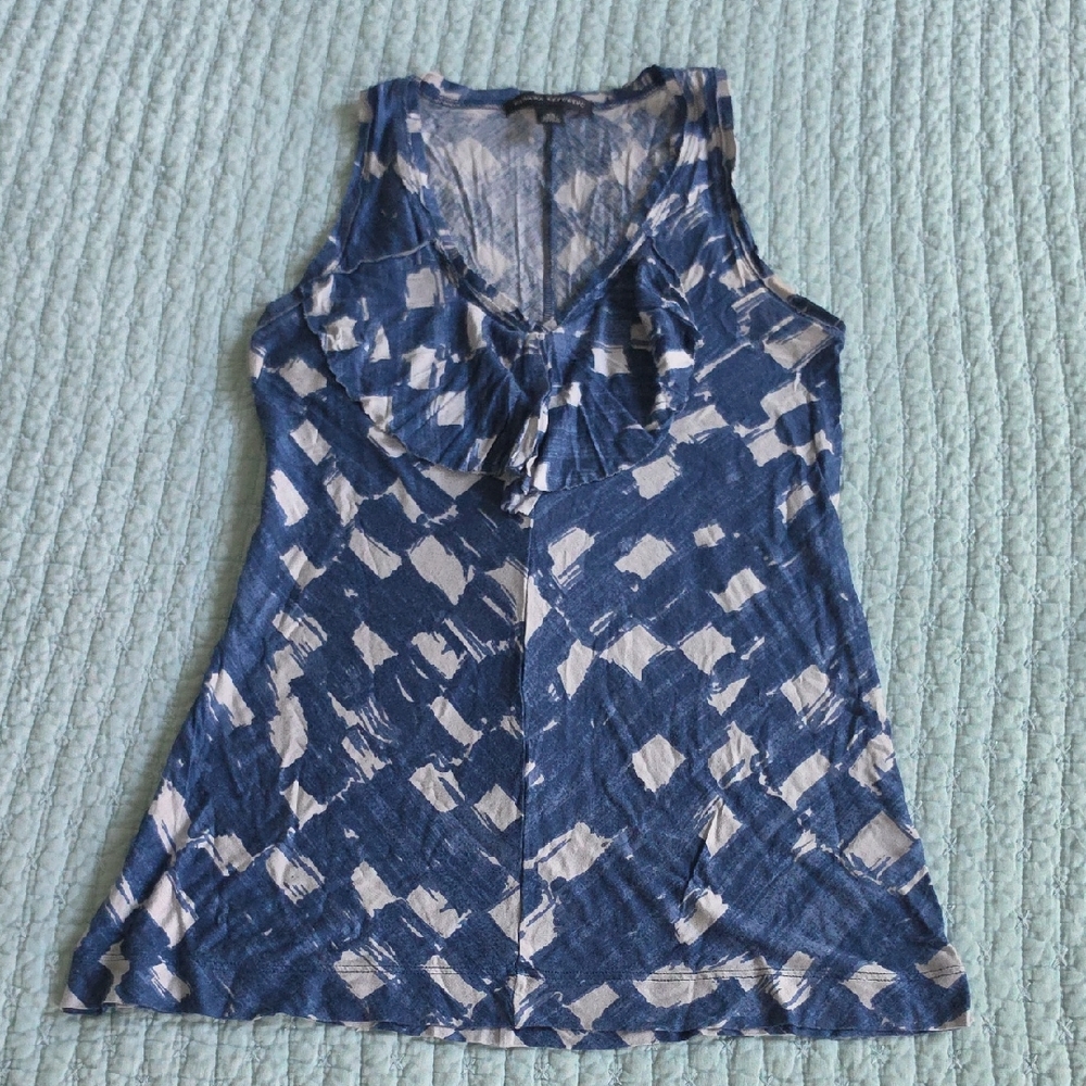 Banana Republic Abstract Blue and White Tank Top